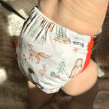 Resnug Pocket Cloth Diaper — Christmas Nature 2026  | Waffle Cotton Lining, One-Size